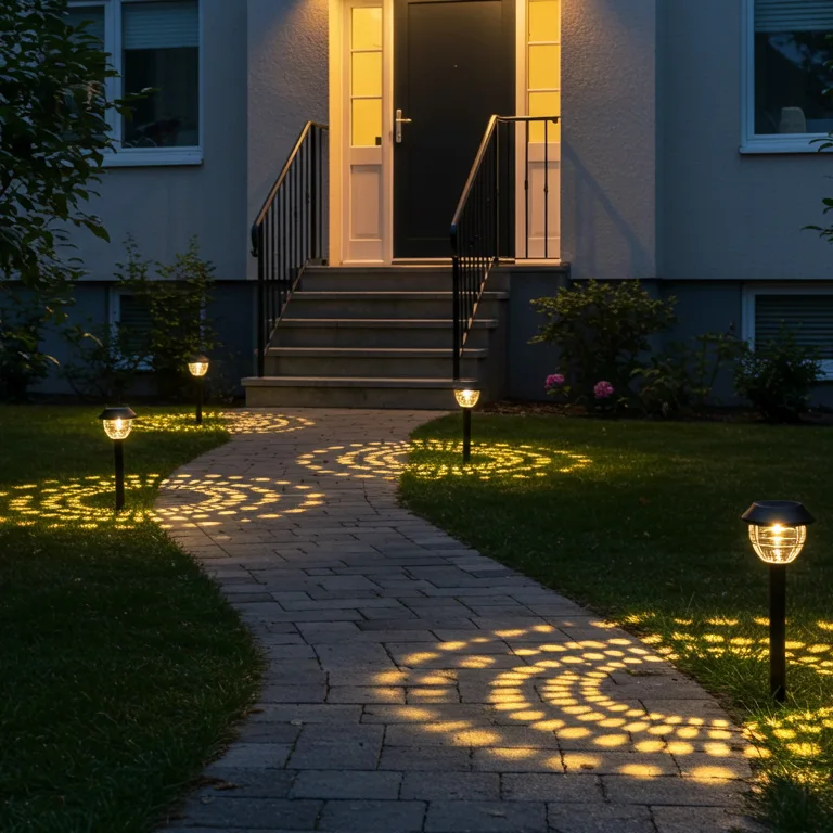 Outdoor landscape lighting installation for enhanced ambiance and safety